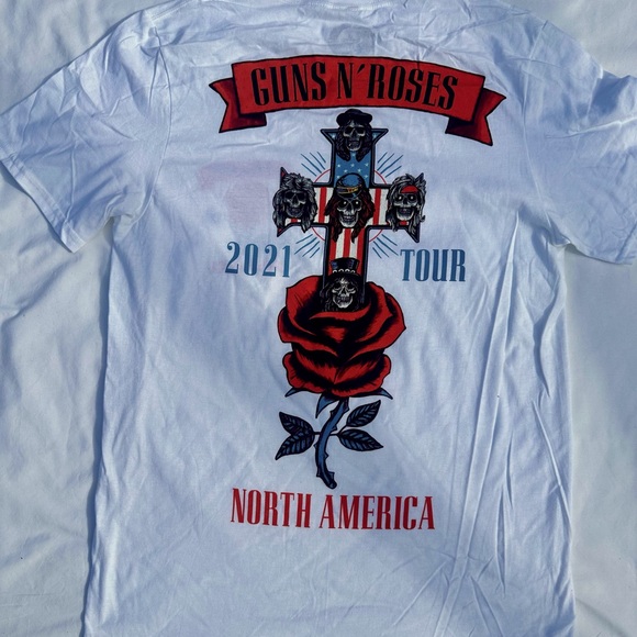 Guns N Roses 2021 North America Tour White Graphic T Shirt Mens Medium!!! - Picture 3 of 6